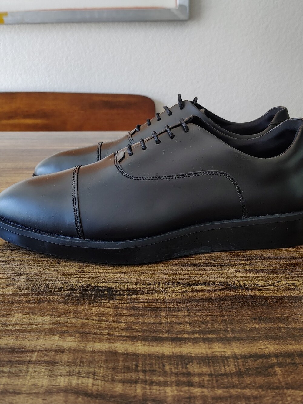 Wolf & Shepherd Oxford Closer Men’s 9.5 Black Leather Made in Portugal 9.5 - Picture 4 of 8